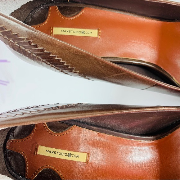 Max Studio Alisa /Brown Basket Weave Platform Heel - Picture 7 of 7
